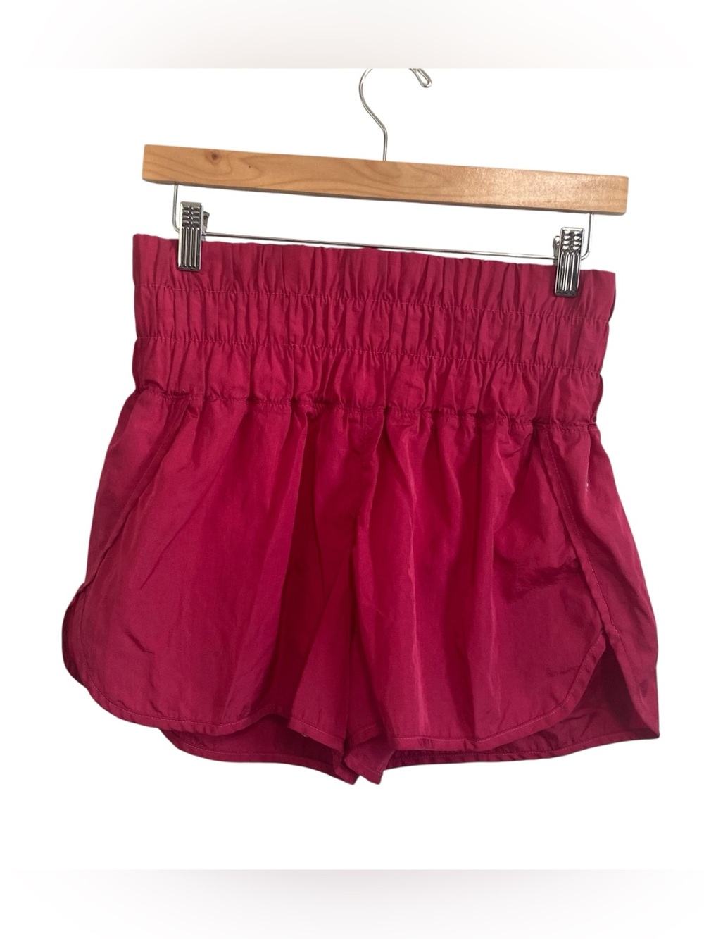 Free People Movement The Way Home Dark Pink High Rise Lined Athletic Shorts Med